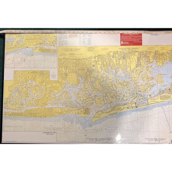 Waterproof Chart # 59-2 Sides-Soundings in Feet/GPS Loran - Picture 2 of 10